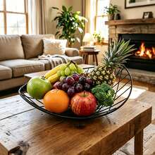 Durable Metal Fruit Storage Basket, Iron Art Fruit Basket, Breathable Snack Bowl, Kitchen Fruit Bowl, Countertop Fruit And Vegetable Basket, Space-Saving, Sturdy And Durable, Not Easy To Deform. It Is A Home Decoration Item That Matches A Variety Of Home Decoration Styles, Suitable For Use In The Kitchen, Living Room, Bedroom, Dining Room, Folk House, Pantry And Dining Table. A Must-Have For Modern Kitchens, Kitchen Accessories And Kitchen Storage Organizers. It Is Also An Ideal Gift For Housewarming, Festivals, Mother's Day And Father's Day. - View 5
