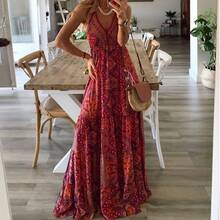 Women Maxi Dresses - Red - View 1