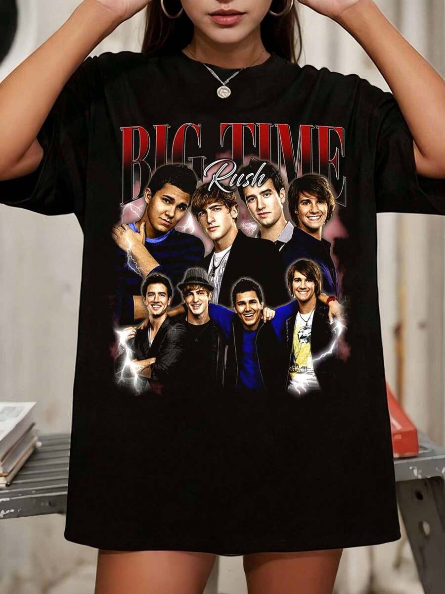 Limited Big Time Rush Shirt, Big Time Rush In Real Life Worldwide Tour 2025 Shirt, Big Time Rush 2025 Concert, Big Time Rush Fan Gift_ - Black - View 1