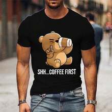 Printed T-Shirt For Men And Women - Black - View 1