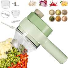 Cortador eléctrico de verduras, agitador de ajo, máquina de cocción eléctrica multifunción, procesamiento de ajo, pimientos, cebollas, especias y otros electrodomésticos de cocina - Multicolor - Ver 8