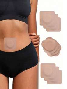 50/100pcs Castor Oil Patches, Convenient Comfortable Portable Oil-Absorbing Patches, Suitable For All People, Self-Adhesive Abdominal Patches, Suitable For Daily Use, Home Use, Travel Use, Oil-Free - Multicolor - View 1