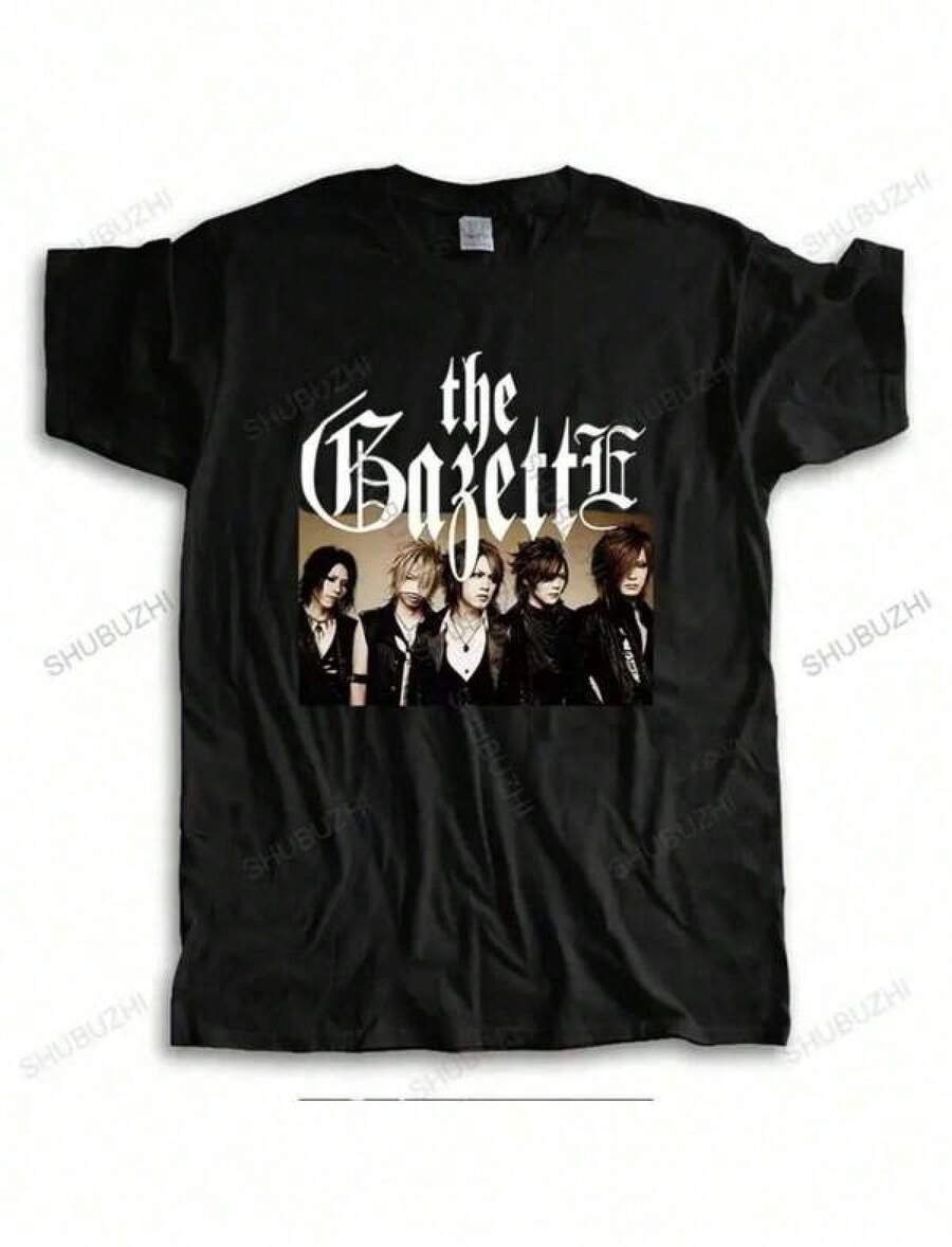 Camiseta negra de manga corta con cuello redondo y estampado gráfico para mujer, adecuada para uso casual diario, corte regular, blusas para mujer, blusas, tops para mujer, unisex. - Negro - Ver 1