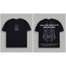 DARC Wolf Head American Style Brand T-Shirt With Unique Buddha Hand Print, Short Sleeve Round Neck Top - T251004 Trắng - Xem 10
