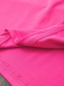 Plus Size - Plus Size - Fashionable Short Sleeve Crew Neck Printed T-Shirt, Plus Size Women's Clothing, Women's Clothing - 玫紅色 - 查看 3