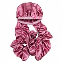 Satin Curl Sleeping Cap With Long Curl Strap, Suitable For Braids And Long Hair - Multicolor - View 7