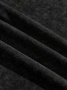 Camiseta de manga corta  para hombre, estilo vintage, de gran tamaño, negra jaspeada, con estampado de la leyenda "Los Angeles", regalo para novio, ideal para salir. - Negro 3 - Ver 4