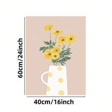 Enmarcado 1 lienzo enmarcado con diseño floral: margaritas amarillas en una jarra blanca con lunares dorados, marco negro clásico, perfecto para la decoración del hogar, la oficina o el bar, regalo ideal para Pascua, el Día de los Inocentes, el Día de la Madre, graduaciones, uso interior/exterior, decoración de pared interior | Diseño de marco clásico | Impresión duradera de alta calidad, decoración floral - Enmarcado - Ver 6