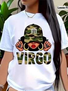 Camiseta Virgo para Mujer Talla Grande - Manga Corta, Cuello Redondo |   Camisa suave, elástica y lavable a máquina con estampado de Virgo. |   Ropa casual de primavera y verano y regalos adecuados para todas las estaciones, diseñados para ofrecer comodidad y ajuste para las Virgos. - Blanco - Ver 7