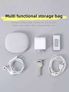 Customized Text LOGO Personalized 3/1 Piece, Multifunctional Storage Bag, Portable Earphone Cable Data Cable Storage Box, Portable Charger Earbuds Anti-Tangle Pouch, Compact And Portable, Suitable For Storing USB Drives, Cables, Keys, Chargers, Ideal For Daily Outings And Travel - Multicolor - View 6