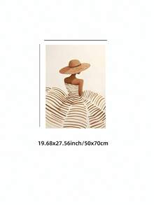 1件無框極簡主義太陽帽女性藝術印花 - 中性波希米亞牆面藝術，現代女性剪影，米色棕色線條圖，適用於公寓、客廳、臥室、宿舍、裝飾、牆面印花、海報、復古裝飾 & 最佳禮物選擇 - 女性 - 查看 10