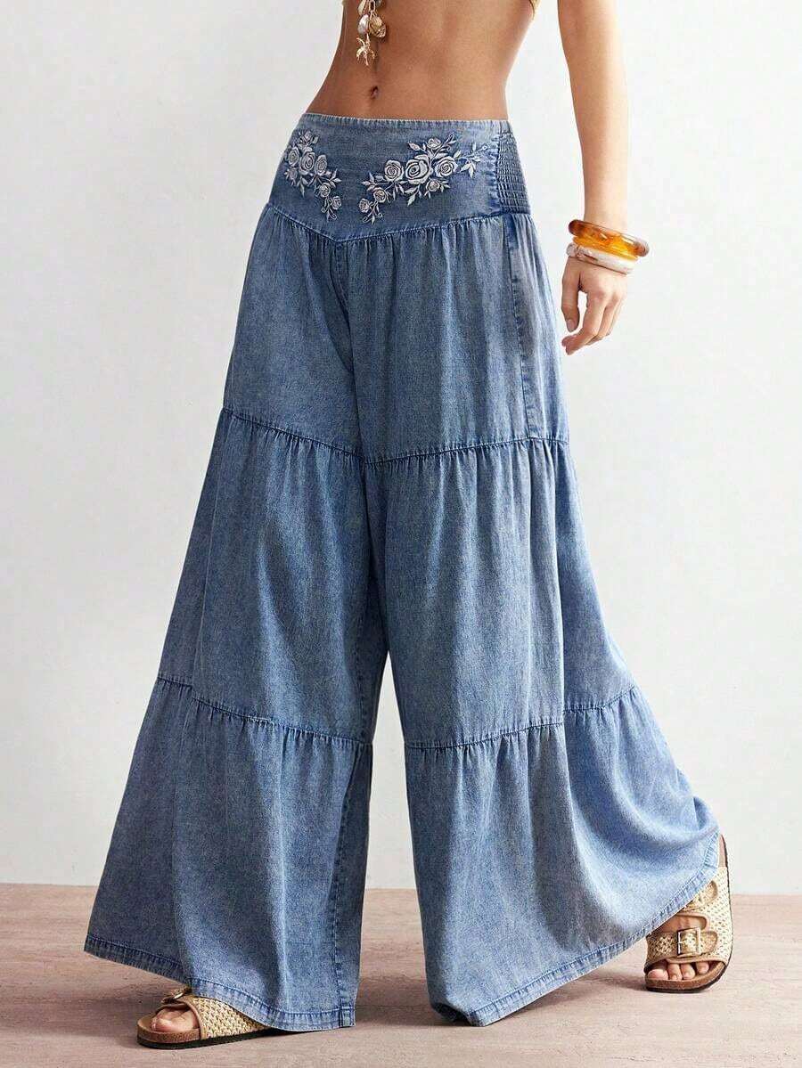 Women Denim Skirts - Blue - View 1