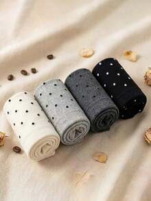 4 Pairs Cute Versatile Retro Warm Slouch Socks - Multicolor - View 2