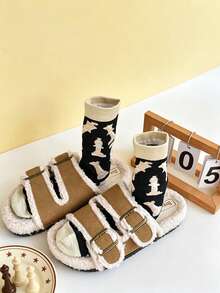 5/3 pares de calcetines con patrón de ajedrez romano, calcetines de media pantorrilla, calcetines versátiles, transpirables y que absorben la humedad para todas las estaciones según la de INS - Multicolor - Ver 6