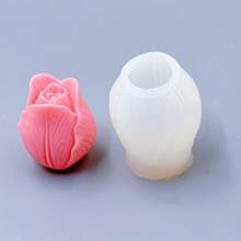 Khuôn silicon hình hoa tulip số 6, dùng làm nến, sáp thơm, thạch cao, xà phòng, đồ trang trí nhà cửa. - A-trắng - Xem 4