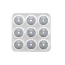 1 khuôn silicon 9 khoang rỗng hình tròn dùng làm mặt dây chuyền khóa hình khóa hòa bình bằng ngọc bích giả, dụng cụ làm đồ trang sức thủ công DIY. - Nhiều màu - Xem 11