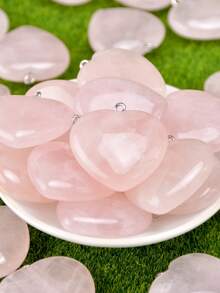 1PC Romantic Sweet Heart-Shaped Natural Stone Pendant, Suitable For Jewelry Making, Handmade DIY Necklace, Earring, Bracelet Accessories, Healing Crystal - Heart-shaped Pendant - View 9