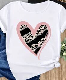 Camiseta de manga corta con cuello redondo, holgada, casual y versátil, estilo deportivo para parejas. Camiseta holgada, casual y versátil. Una sola pieza, no un conjunto de 3 piezas. Elija una de las tres tallas para uso diario, Navidad, Pascua y todas las festividades. - Blanco - Ver 2
