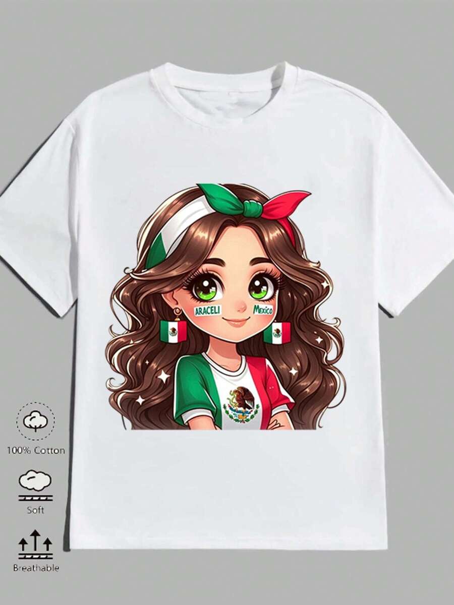 1 Camiseta de Hombre, 180G, Estampada en Blanco y Negro, Cuello Redondo, Corte Básico, Holgada, Transpirable, Versátil, Lavable a Máquina, Cómoda, Tallas S ~ 3XL, Ideal para Verano, Ropa de Hombre, Pantalones de Hombre, Camiseta de Hombre Mexican Linda.Camiseta Y2k - Negro - Ver 1
