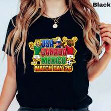 Camiseta de la Copa Mundial 2026, Regalo para Fanáticos del Fútbol de EE. UU., Canadá y México - Negro - Ver 12