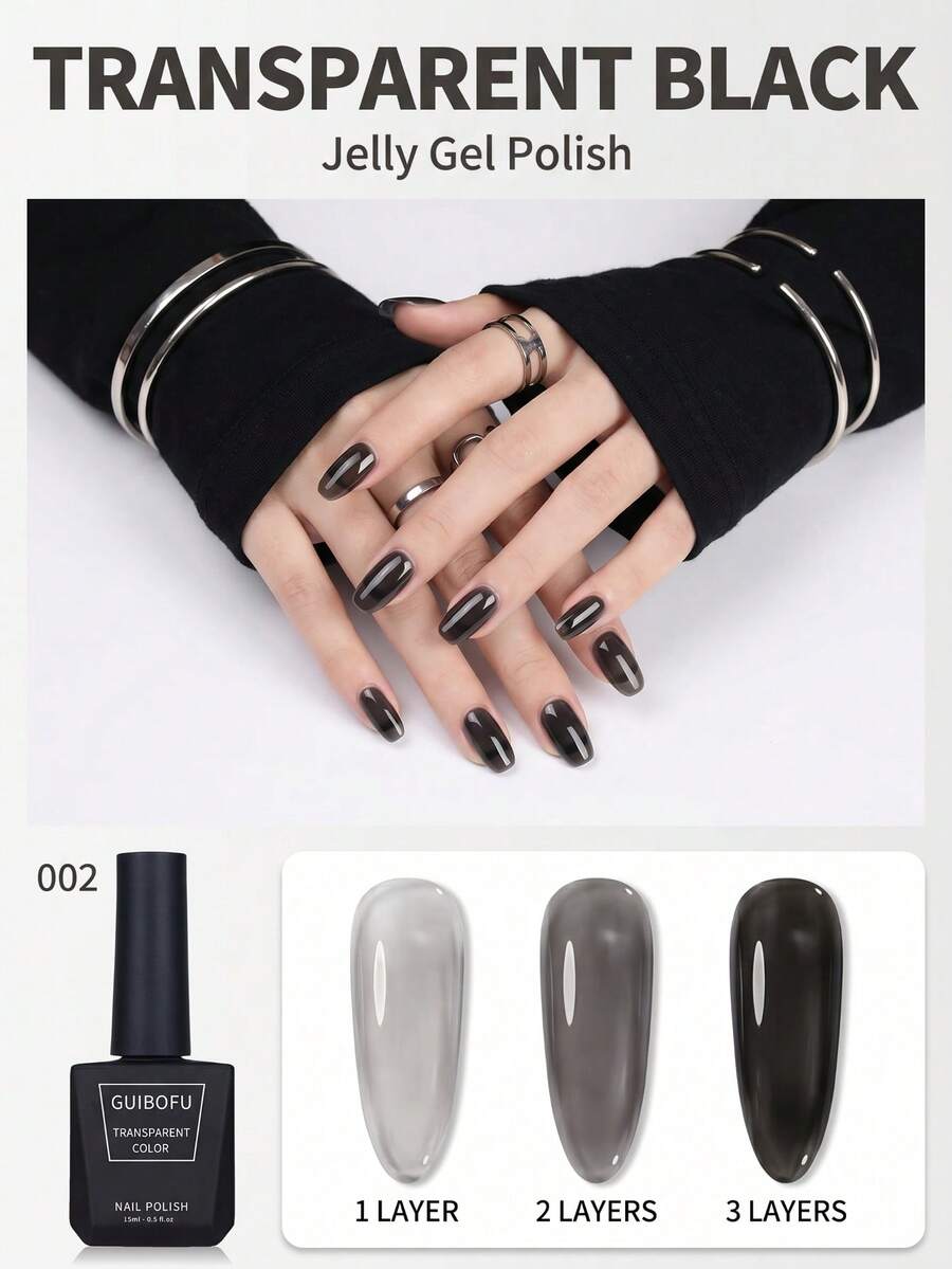 002 Nude Pink White Translucent Nail Gel Polish 15ml Soak Off Gel UV LED Lamp Cured 002 Nude Pink White Long Lasting 28 Days High Gloss Shiny Finish No Wipe Streak Free Self Leveling Non Damaging Removable Buildable Sheer To Opaque Smooth - Clear - View 1