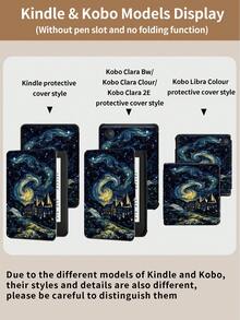 Kingsung 2026 Starry Castle Pattern Tablet Protective Case, Compatible With Ipad Air 8 (M4) 2026 (11 Inch), Air 8 (M4) 2026 (13 Inch), 9.7/10.2/10.5/10.9/12.9/Pro 11, 10th Gen, Air 8 (M4) 2026 (11/13 Inch), Galaxy Tab S6 Lite 10.4 Inch, Kindle Paperwhite 12th Gen 2024, Kindle 11th Gen 2022, Provides Soft Shock-Proof Protection, Supports Smart Stand/Auto Wake/Sleep Function - Multicolor - View 11