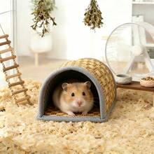1pc Hamster Sleeping House Hideaway, Natural Woven Durable, Suitable For Hamsters, Gerbils, Mice And Other Small Animals Cage Accessories - Multicolor - View 11
