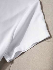 Women's Round Neck Short Sleeve T-Shirt With Money Print For Spring And Summer. - White - View 3