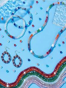600Pcs 3mm AB Color Faceted Crystal Glass Beads, Rondelle Loose Spacer Beads For Jewelry Making DIY Crafts Wind Chimes Suncatchers Bracelets Necklaces - Multicolor - View 8