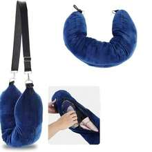 Fillable Travel Pillow, Suitable As Extra Luggage, Soft Velvet Travel Neck Pillow With Storage Bag, Adjustable Neck Size, Multifunctional Foldable Pillow, Suitable For Airplane Travel, Camping Equipment, Camping Essentials - Multicolor - View 11