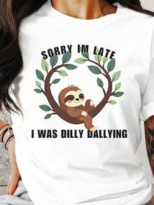 Funny other T1S1Hirt, S1S1orry Im Late I Was D1illy Dallying, Cute other Graphic T1EE, Humorous C1Asual S1Hirt, Relaxed Fit T1S1Hirt. - Blanco - Ver 2