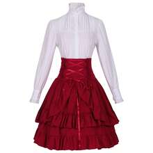 Cosplay Clothing - 230831 Court-style Midi Skirt - Brown - View 7