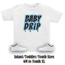 Drip Airs Jordans Retro 11 Low Legend Blue Sports T-Shirt, Retro 11 Legend Blue T-Shirt, Light Blue And White 11s T-Shirt - 款式 - 查看 1