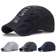 1pc Men's SPORT Letter Print Quick-Dry Mesh Patchwork Beret Cap, Breathable Summer Fashion, Suitable For Outdoor, Travel, Beach, Party In Spring & Autumn - Multicolor - View 10