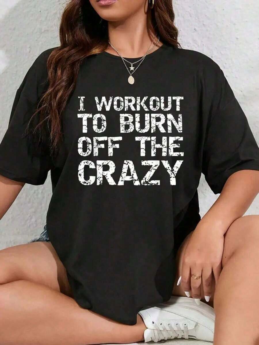 100% Algodón, Camiseta Divertida para Entrenar y Quemar Grasa, Camiseta Gráfica para Hombre y Mujer, Camiseta Casual de Manga Corta - Negro - Ver 1