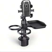 4-In-1 Multi-Function Car Phone Holder With Cup Holder, Tray, And Small Dining Table - A - View 11
