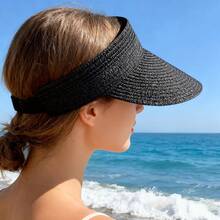 Summer Straw Sun Hat, Wide Brim Beach Hat, Foldable Travel Sun Hat - Multicolor - View 6