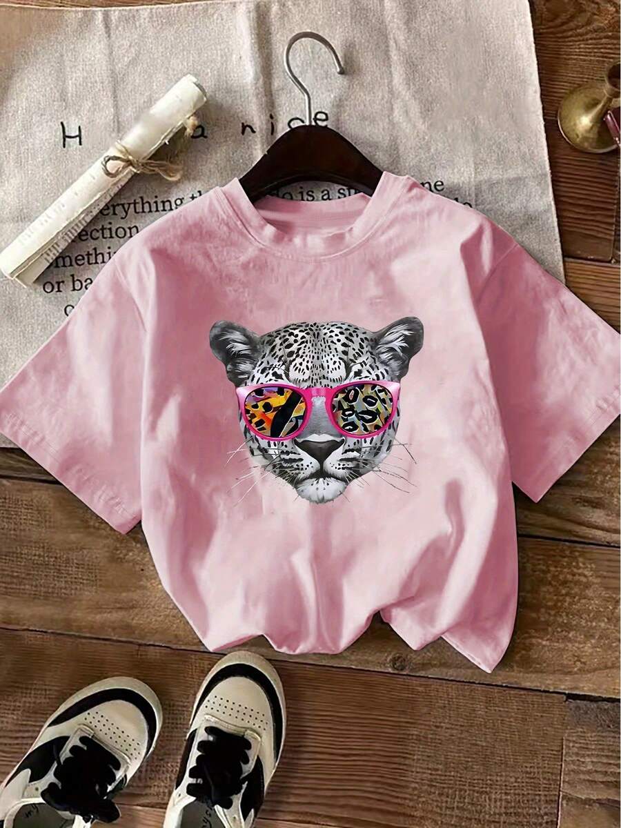 Talla Grande, Camiseta de Verano para Mujer con Estampado de Moda, Camiseta Casual de 180g - Rosa - Ver 1