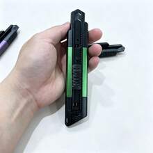 3个铝合金多用途刀柄（不含刀片），绿色、紫色、银灰色金属外壳，专用于包裹拆包、纸张切割，可更换刀片的多用途刀架，办公及家庭DIY切割工具 - 刀架 - 查看 7