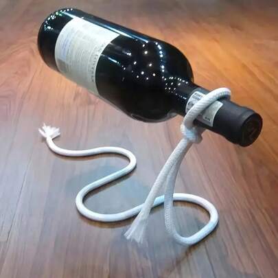 Stainless Steel Magic Suspension Rope Wine Rack - Floating Illusion Snake-Shaped Bottle Holder, Creative Home Bar Decor And Unique Gift, Wine Rack