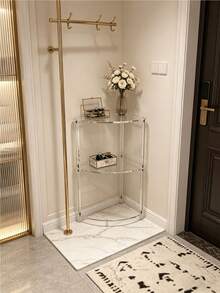 Minimalist Transparent Acrylic Corner End Table, 3-Tier Floor Storage Rack, Invisible Style Side Table For Bedroom Living Room - Multicolor - View 1