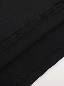 Camiseta de manga corta casual de verano para hombres con estampado de gesto de mano cruzado - Negro - Ver 5