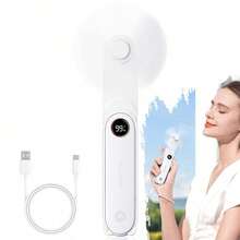 Sweetfull Mini 手持便攜式冷風扇,可折疊 USB 充電便攜風扇,附 LED 顯示螢幕與緊急手電筒,適合戶外露營、海灘、旅行及個人桌面冷氣,時尚禮品,適合夏季男女使用 - 多色的 - 查看 7
