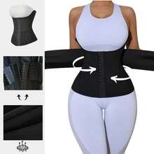 1pc Double-Layer Compression Abdomen Shaper, U-Shaped Bust Support, Tight Waist Slimming Belt For Sports & Fitness - Black - View 6