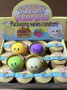 1 Set Blind Box Cartoon Expression Stress Relief Flashing Steamed Bun Squishy Toy, Realistic Steamer Tray (Random Style) - 1pc(random color) - View 12