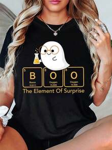 Camiseta de Mujer para Exteriores, Casual, para Salidas Diarias, con Estampado de Fútbol, Verano, Cómoda, Estilo Elegante para Parejas, Estilo Personalizado para el Trabajo, Estilo Casual a la Moda, Corte Regular, Tops para Mujer - Negro - Ver 1