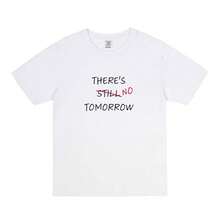 Youth T-Shirt In European And American Style, Short Sleeves, Loose Fit, With Letter Print Inspired By The American-Style Parody Film "Tomorrow". - 白色短袖 - 查看 6