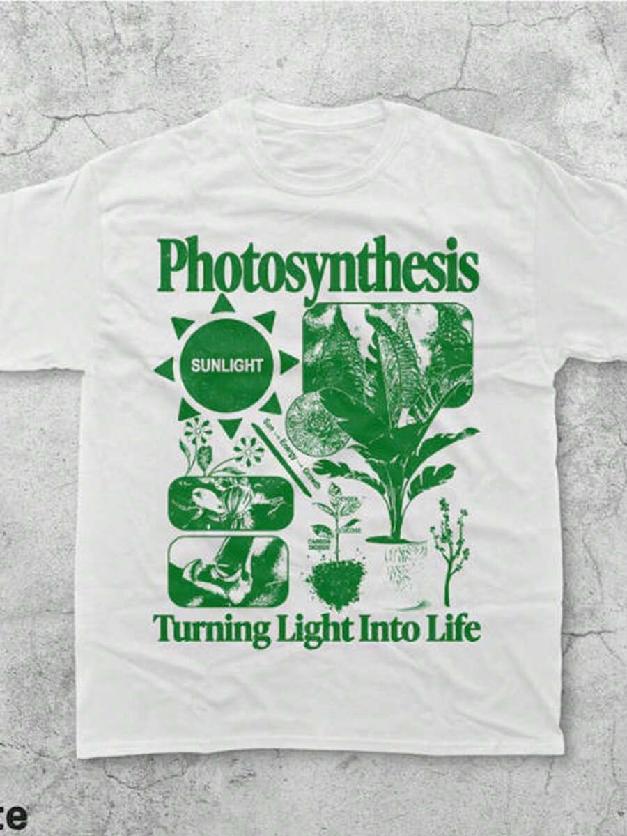 Camiseta retro de Photosynthesis, camiseta vintage de los 90s con diseño de ciencia botánica Y2K, camiseta de biología vegetal con estampado de flores silvestres, regalo ecológico para amantes de la naturaleza. - Blanco - Ver 1