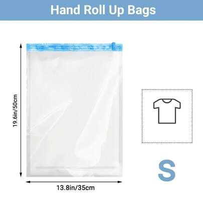 Travel Essential Rollup Vacuum Storage Bags, Waterproof & Moisture-Proof Clothes & Luggage Compression Bags