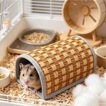 1pc Hamster Sleeping House Hideaway, Natural Woven Durable, Suitable For Hamsters, Gerbils, Mice And Other Small Animals Cage Accessories - Multicolor - View 7